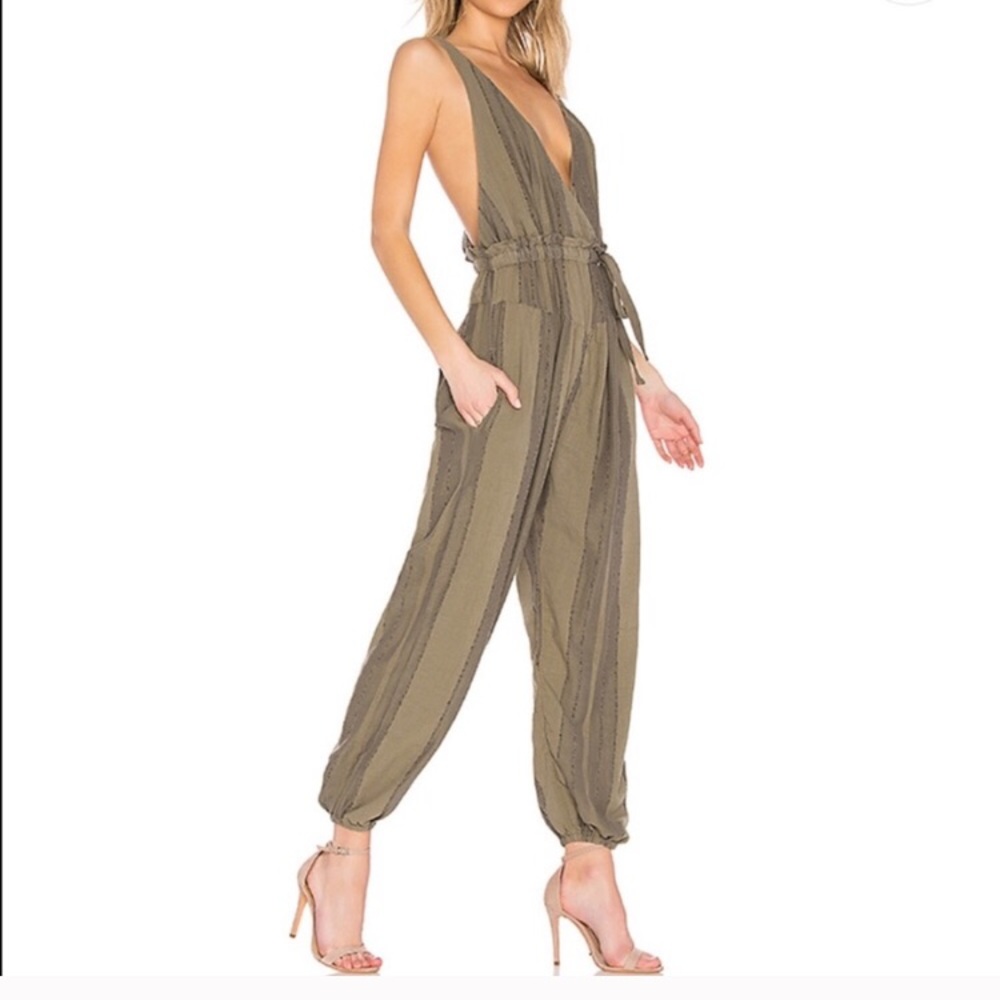 Free People All Natural Green Jumpsuit *Rare*